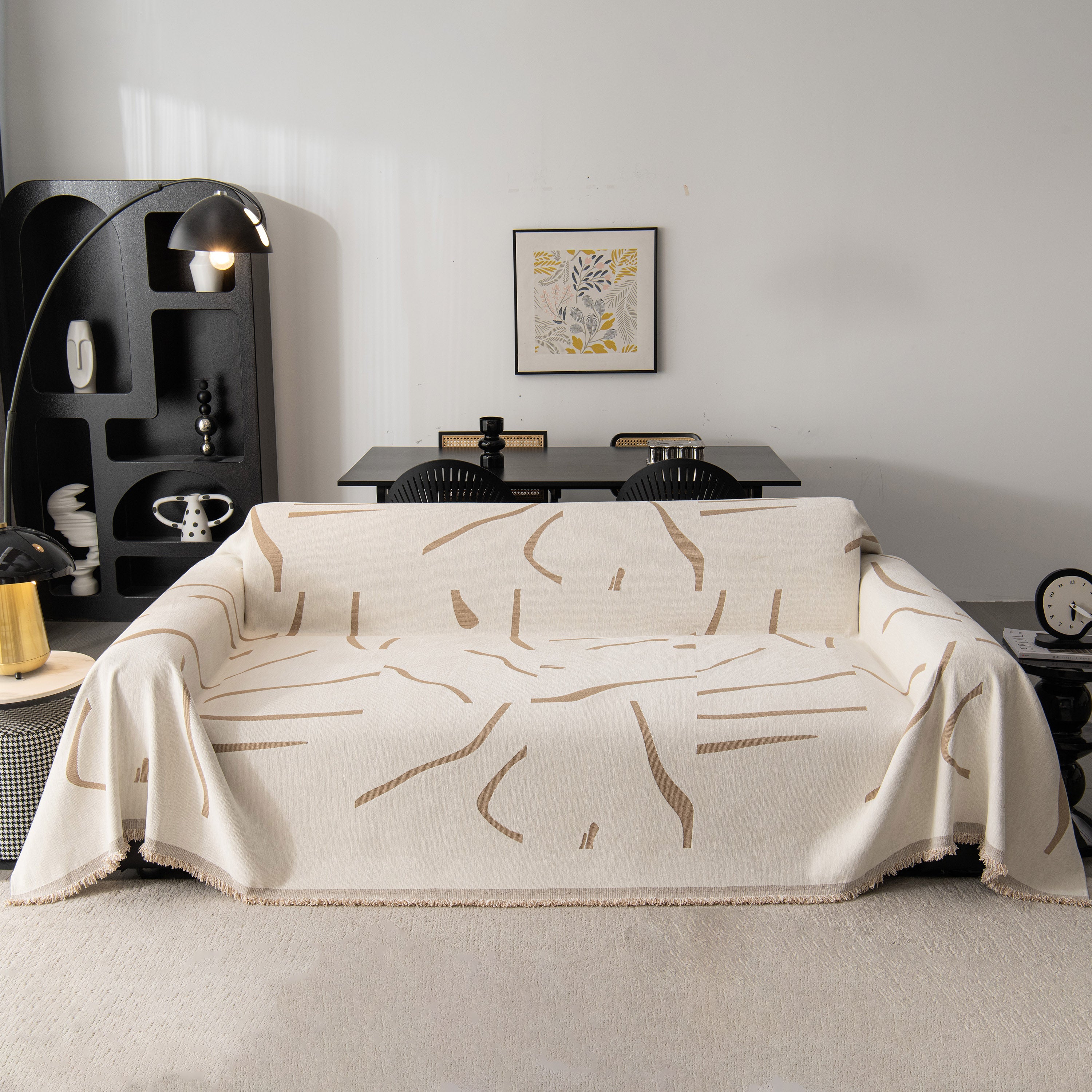 Modern Abstract Couch Cover Blanket, Decor Furniture Protector for Sectional Sofa