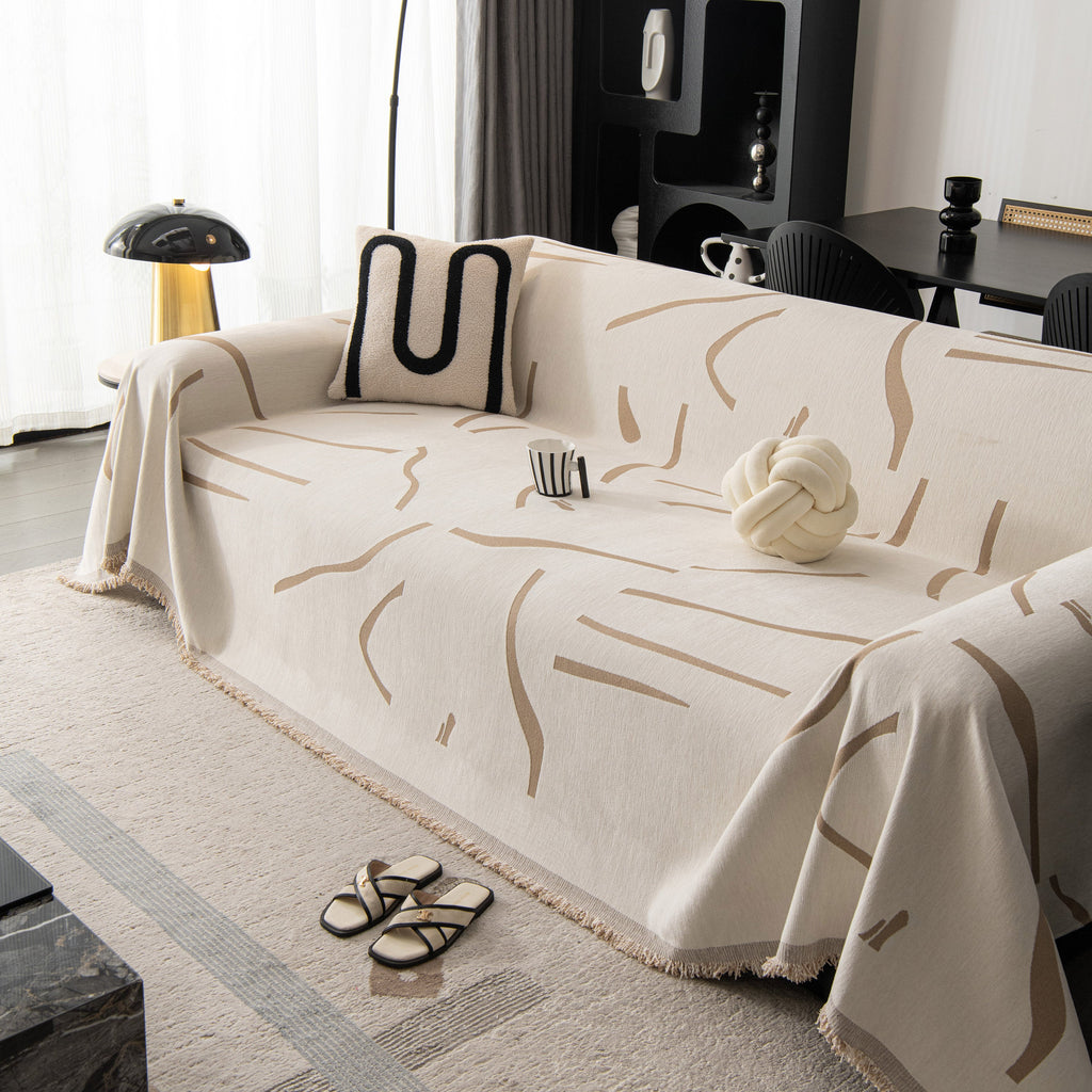 Modern Abstract Couch Cover Blanket, Decor Furniture Protector for Sectional Sofa