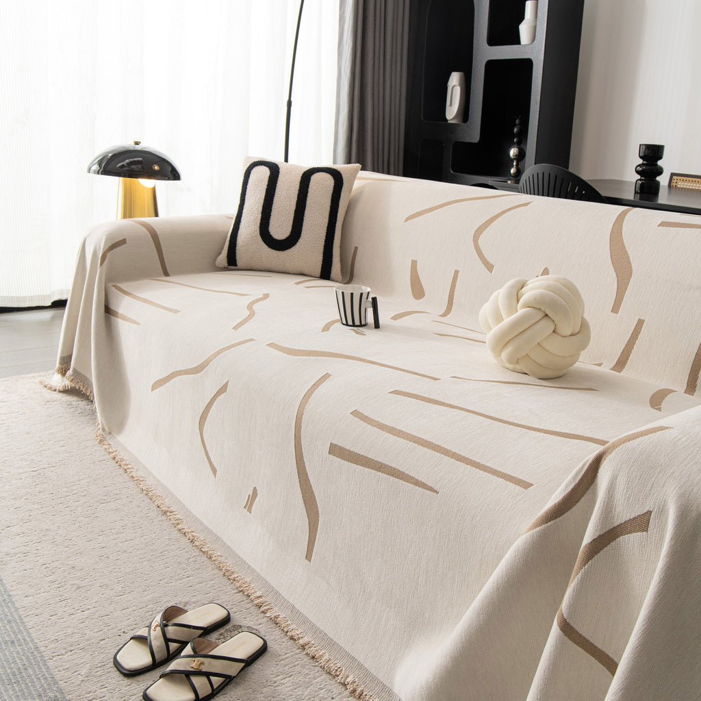 Modern Abstract Couch Cover Blanket, Decor Furniture Protector for Sectional Sofa