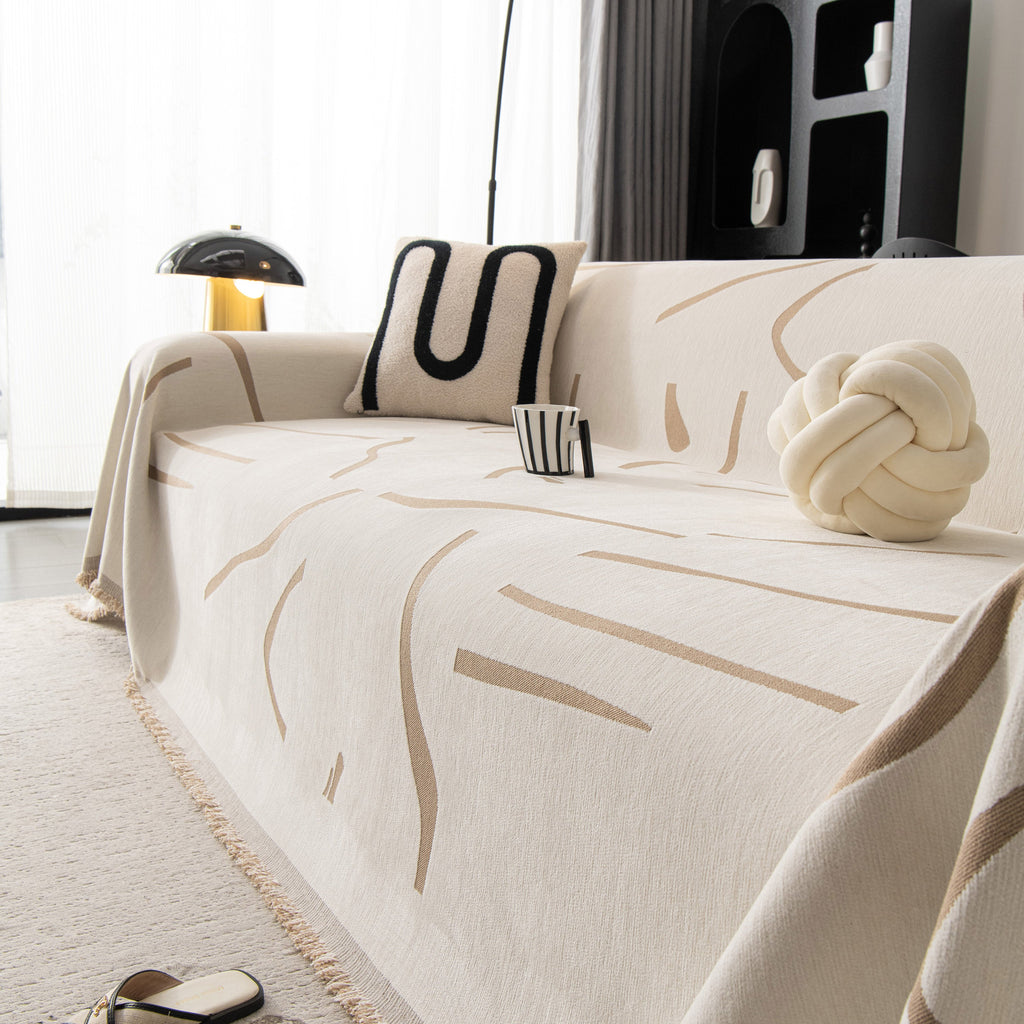 Modern Abstract Couch Cover Blanket, Decor Furniture Protector for Sectional Sofa