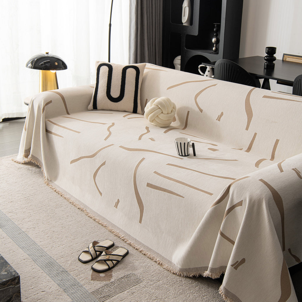Modern Abstract Couch Cover Blanket, Decor Furniture Protector for Sectional Sofa