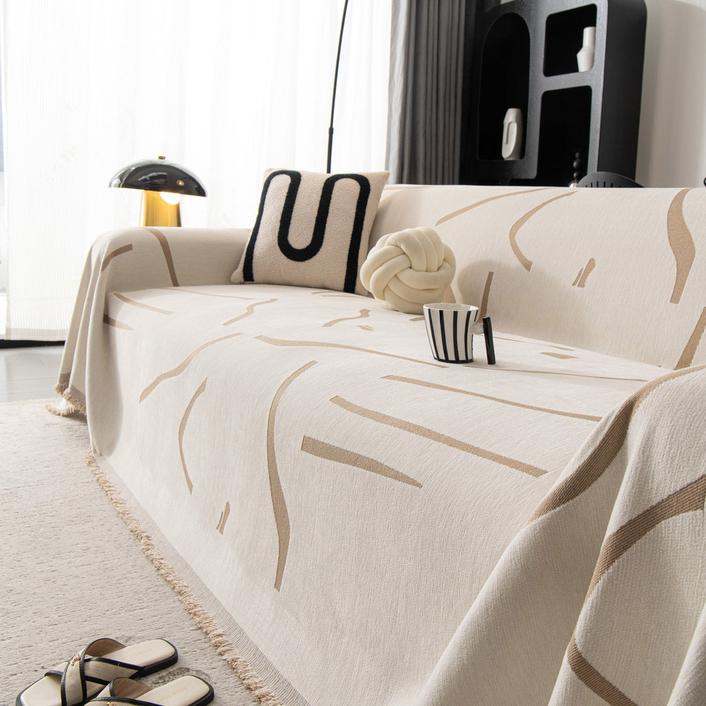 Modern Abstract Couch Cover Blanket, Decor Furniture Protector for Sectional Sofa
