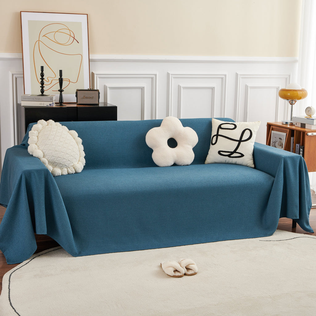 Teddy Throw Blanket and Stylish Slipcover for Couch, Waterproof Sofa Cover for Pets