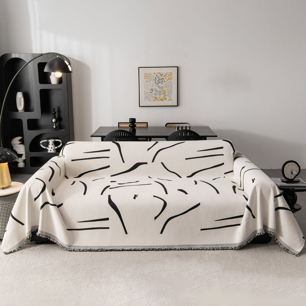 Modern Abstract Couch Cover Blanket, Decor Furniture Protector for Sectional Sofa