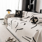 Modern Abstract Couch Cover Blanket, Decor Furniture Protector for Sectional Sofa