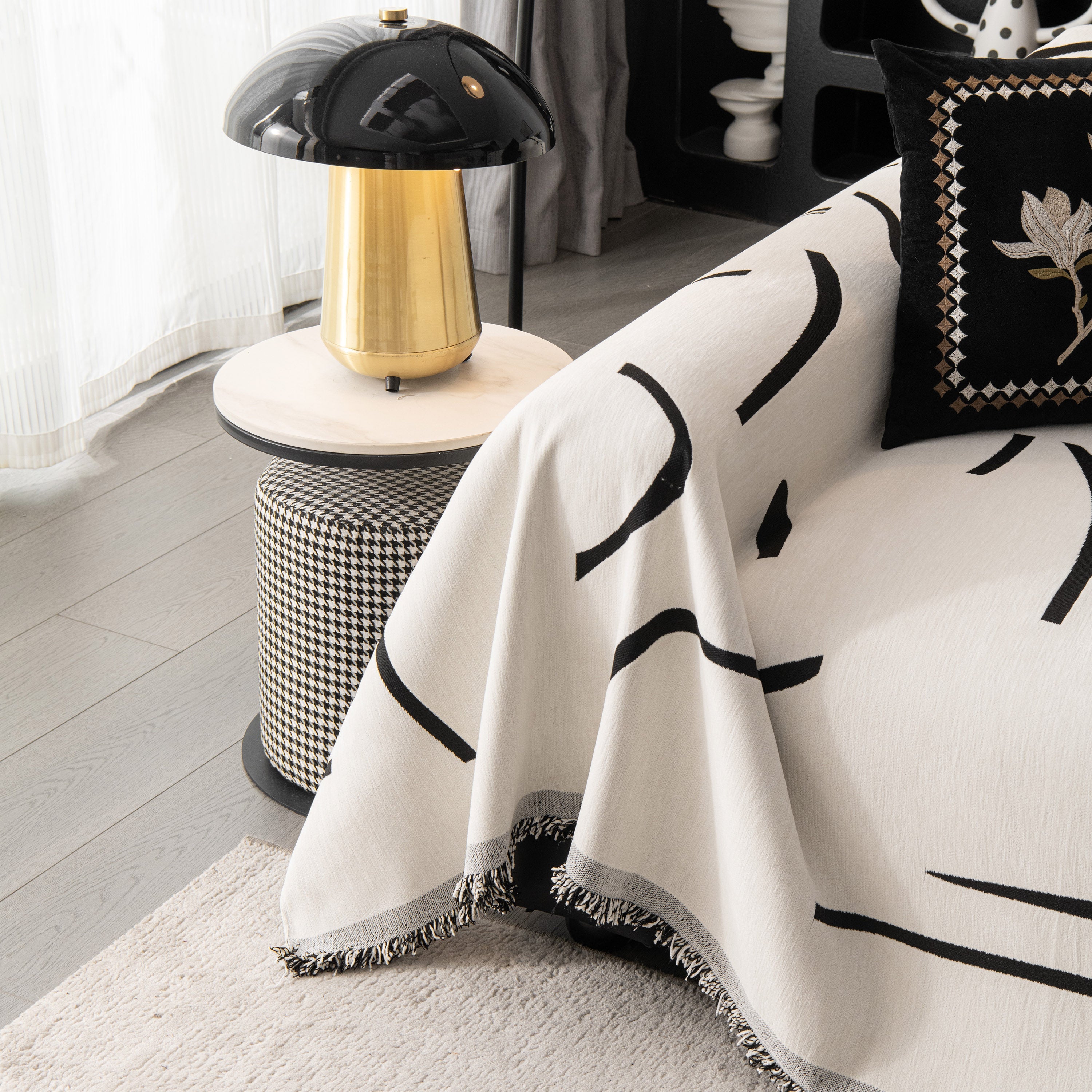 Modern Abstract Couch Cover Blanket, Decor Furniture Protector for Sectional Sofa