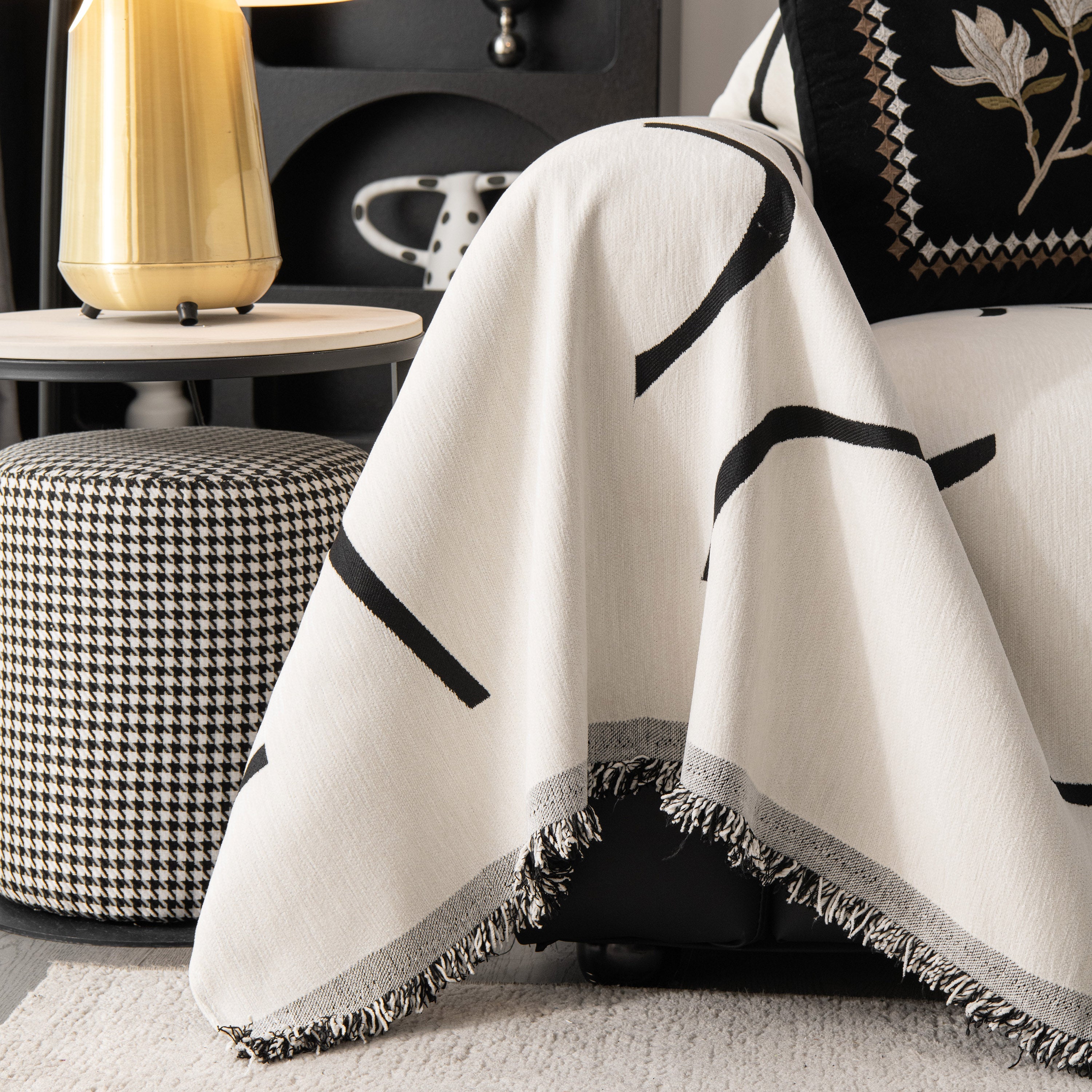 Modern Abstract Couch Cover Blanket, Decor Furniture Protector for Sectional Sofa