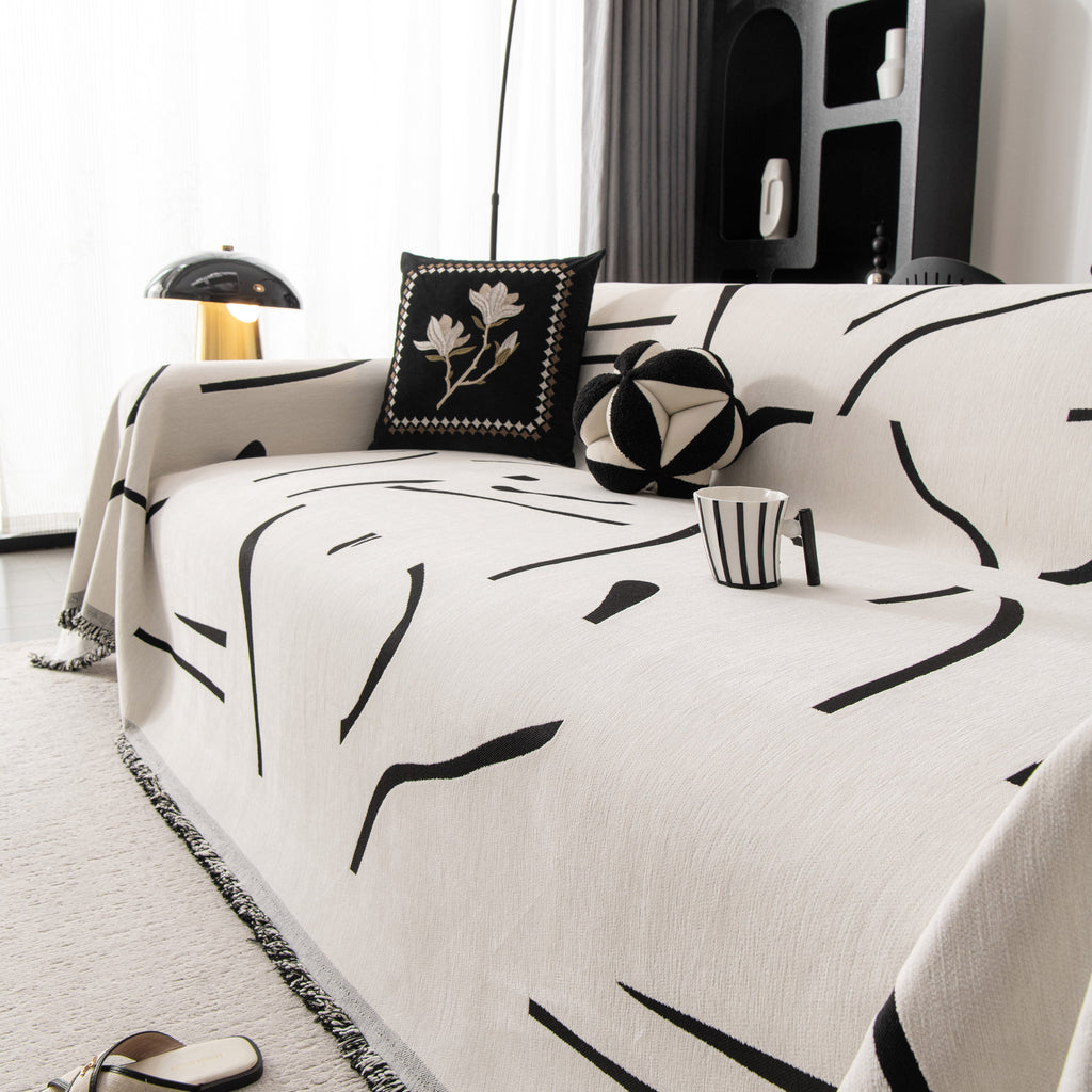 Modern Abstract Couch Cover Blanket, Decor Furniture Protector for Sectional Sofa