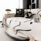 Modern Abstract Couch Cover Blanket, Decor Furniture Protector for Sectional Sofa