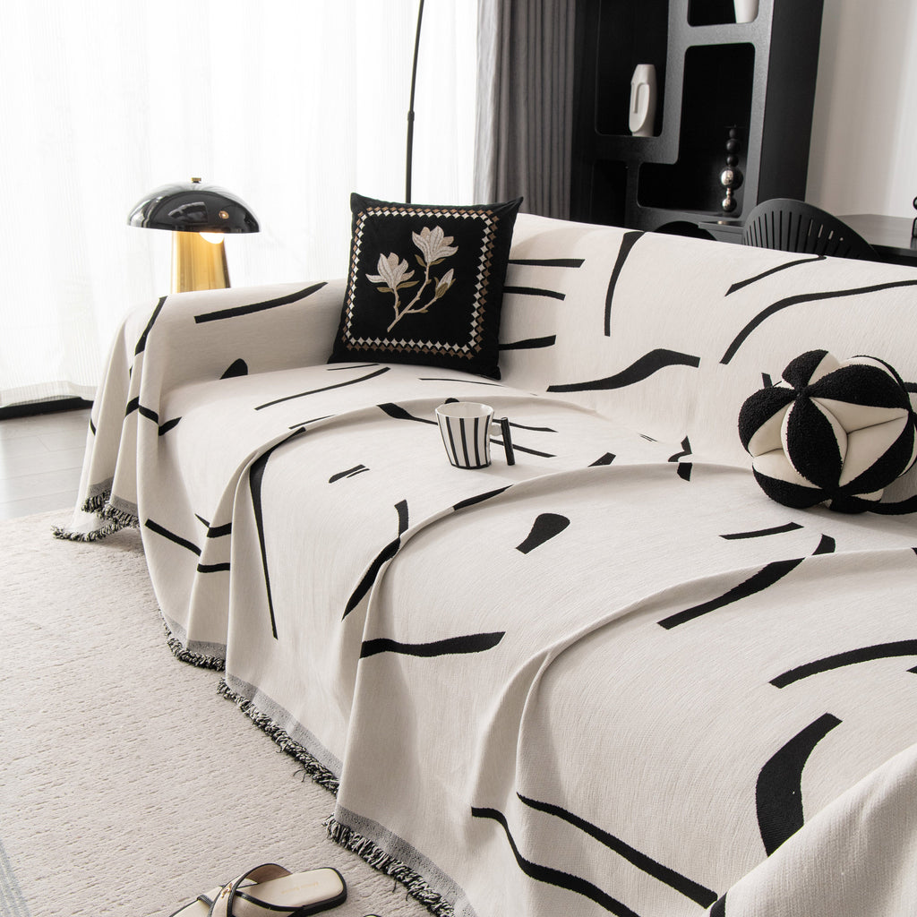 Modern Abstract Couch Cover Blanket, Decor Furniture Protector for Sectional Sofa