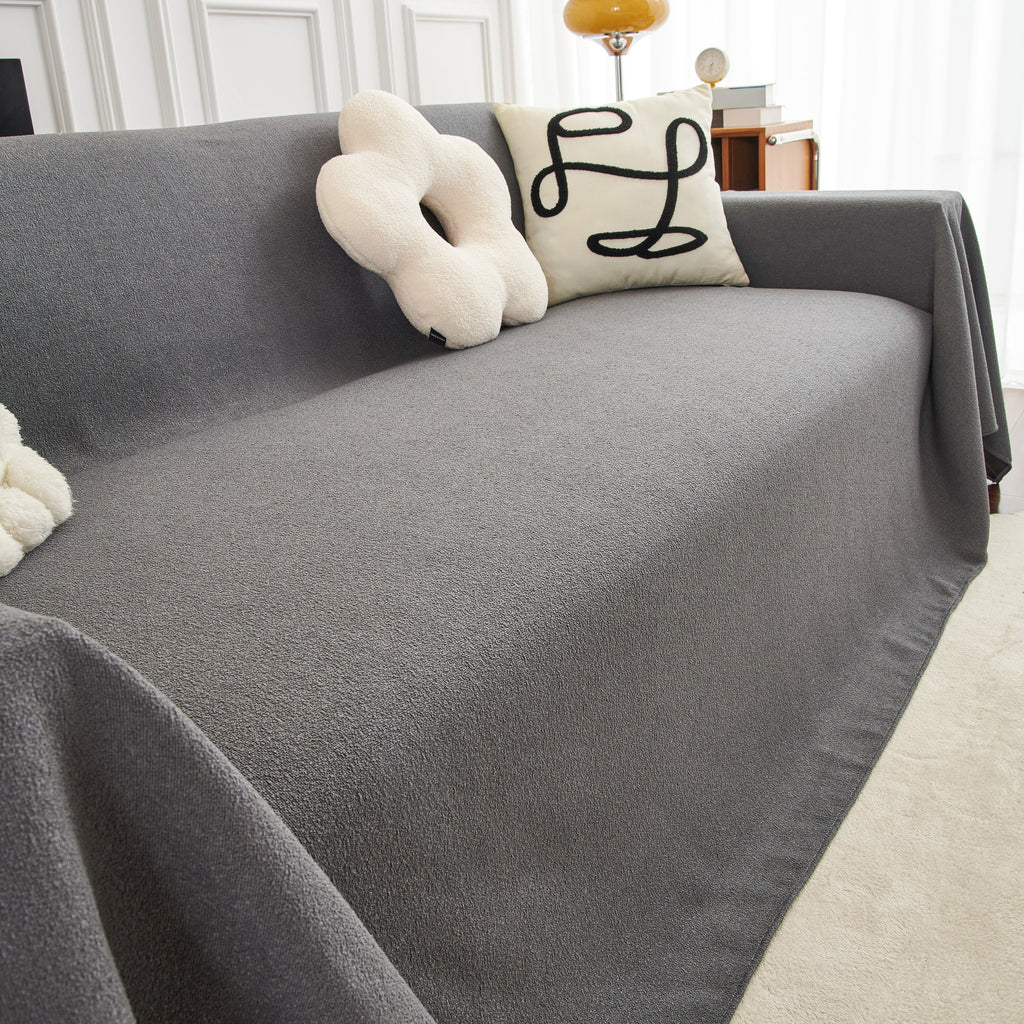 Teddy Throw Blanket and Stylish Slipcover for Couch, Waterproof Sofa Cover for Pets