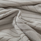 Plush Fleece Sofa Slipcover with 3D Wheat Pattern, Cozy High-Stretch Couch Cover