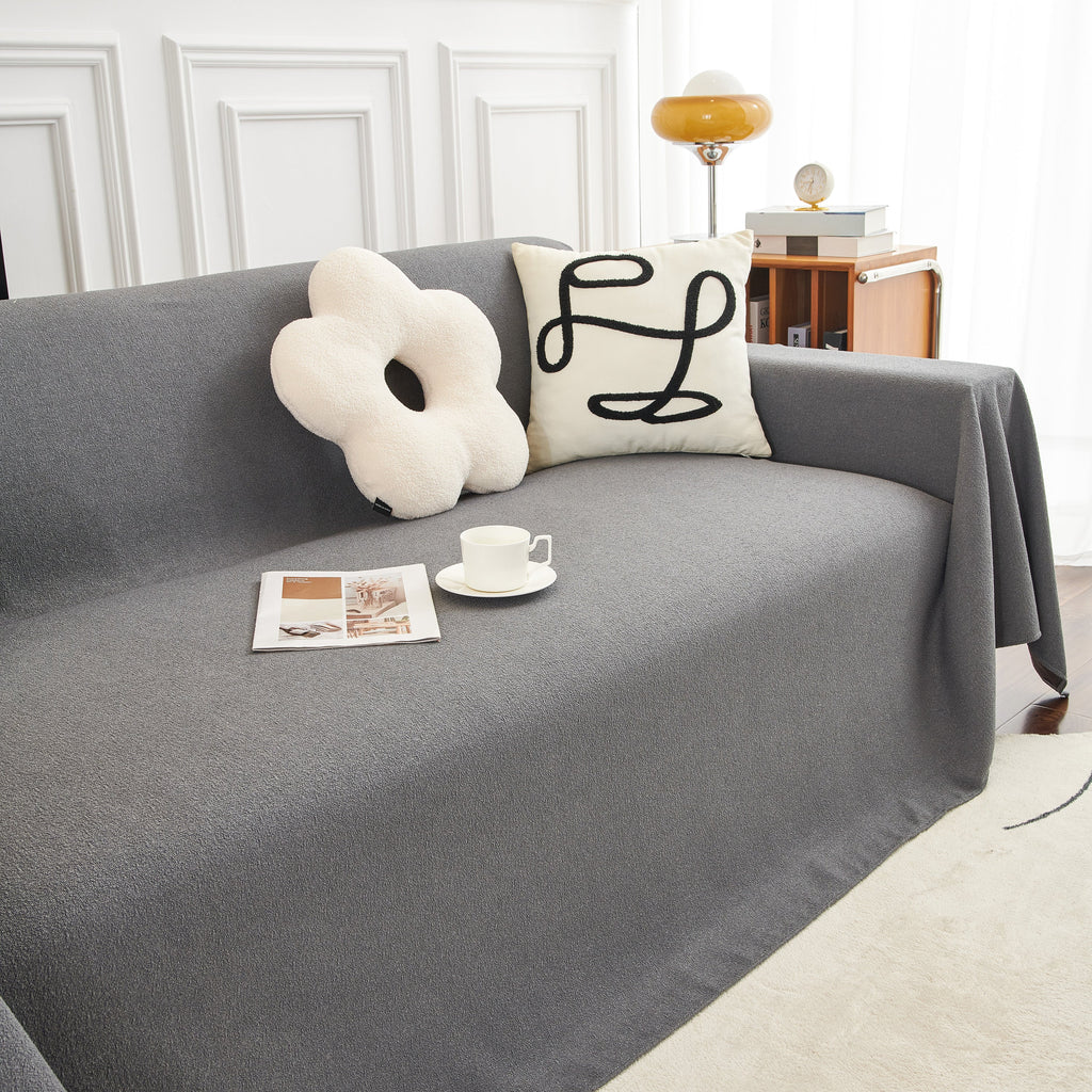 Teddy Throw Blanket and Stylish Slipcover for Couch, Waterproof Sofa Cover for Pets