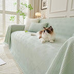 Cooling Scratch Proof Large Sofa Throw Cover, Geometric Texture Couch Protector