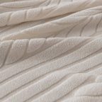 Plush Fleece Sofa Slipcover with 3D Wheat Pattern, Cozy High-Stretch Couch Cover