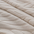 Plush Fleece Sofa Slipcover with 3D Wheat Pattern, Cozy High-Stretch Couch Cover