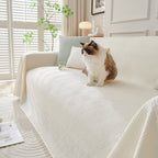 Cooling Scratch Proof Large Sofa Throw Cover, Geometric Texture Couch Protector