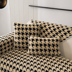 Winter Thickened Sherpa Fleece Houndstooth Sofa Cushion, Non-slip Sofa Cover with Plush