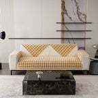 Winter Thickened Sherpa Fleece Houndstooth Sofa Cushion, Non-slip Sofa Cover with Plush