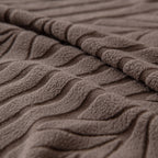 Plush Fleece Sofa Slipcover with 3D Wheat Pattern, Cozy High-Stretch Couch Cover