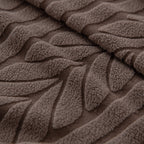 Plush Fleece Sofa Slipcover with 3D Wheat Pattern, Cozy High-Stretch Couch Cover