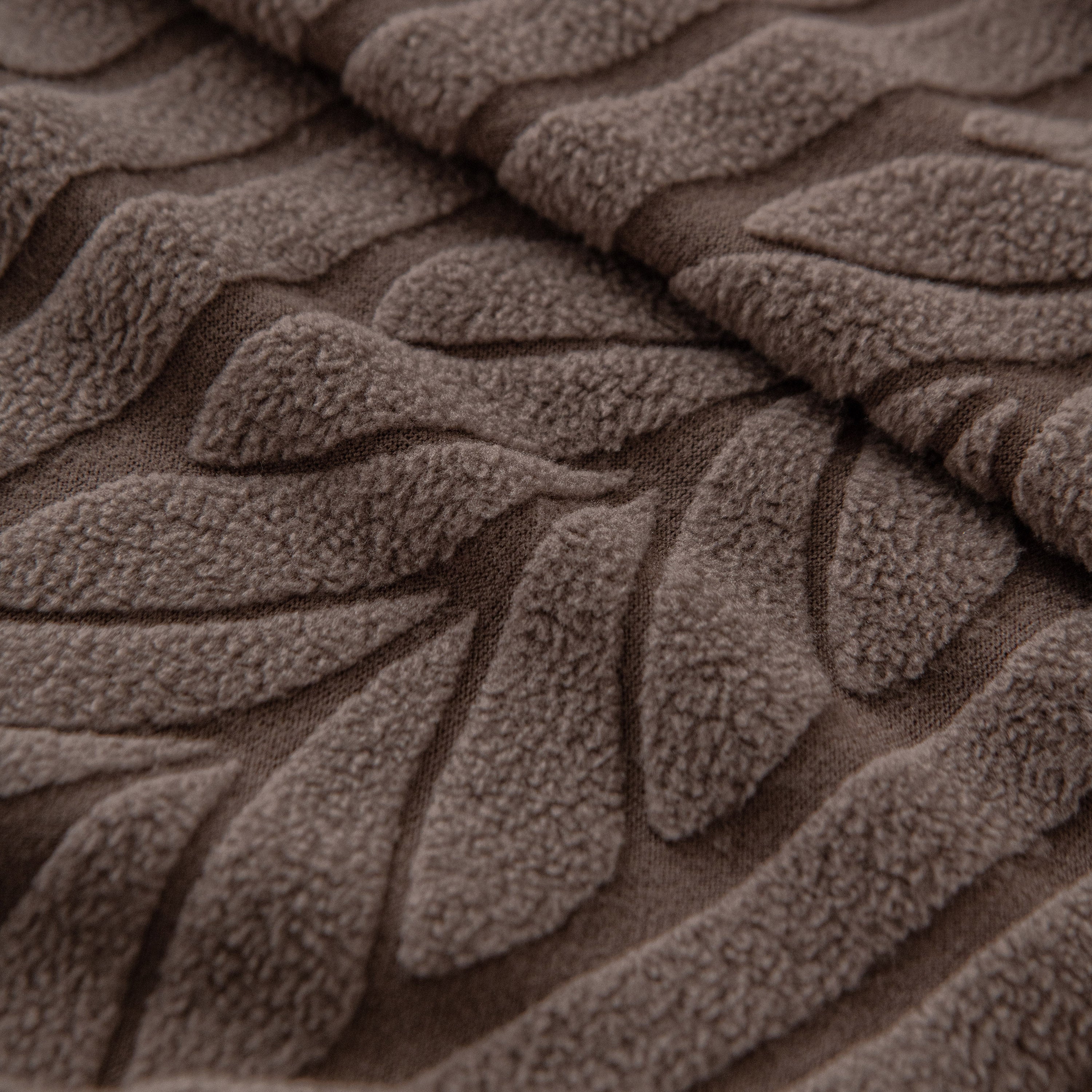 Plush Fleece Sofa Slipcover with 3D Wheat Pattern, Cozy High-Stretch Couch Cover
