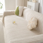 Summer Cooling Ice Silk Sofa Cover, Textured Stripe Soft Breathable Couch Throw Cover