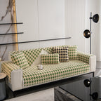 Winter Thickened Sherpa Fleece Houndstooth Sofa Cushion, Non-slip Sofa Cover with Plush