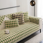 Winter Thickened Sherpa Fleece Houndstooth Sofa Cushion, Non-slip Sofa Cover with Plush