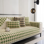 Winter Thickened Sherpa Fleece Houndstooth Sofa Cushion, Non-slip Sofa Cover with Plush