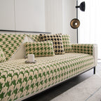 Winter Thickened Sherpa Fleece Houndstooth Sofa Cushion, Non-slip Sofa Cover with Plush