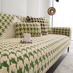 Winter Thickened Sherpa Fleece Houndstooth Sofa Cushion, Non-slip Sofa Cover with Plush