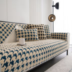 Winter Thickened Sherpa Fleece Houndstooth Sofa Cushion, Non-slip Sofa Cover with Plush