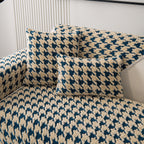 Winter Thickened Sherpa Fleece Houndstooth Sofa Cushion, Non-slip Sofa Cover with Plush
