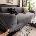High Stretch Wheat Ear Embossed Textured Couch Slipcover, Water Repellent Sofa Cover