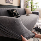 High Stretch Wheat Ear Embossed Textured Couch Slipcover, Water Repellent Sofa Cover