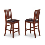 East West Furniture DUBU7H-MAH-LC 7 Piece Counter Height Dining Table Set Consist of a Rectangle Wooden Table and 6 Faux Leather Kitchen Dining Chairs, 36x60 Inch, Mahogany