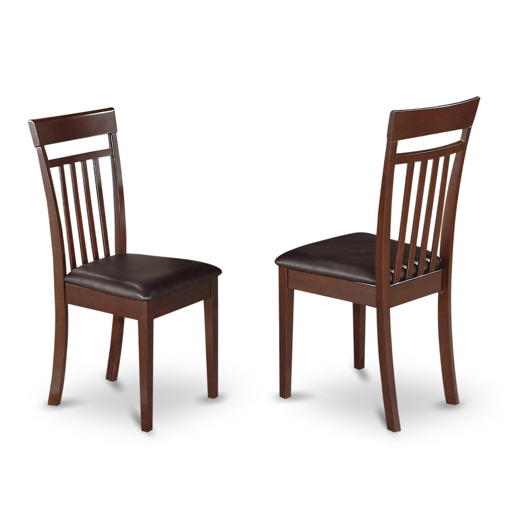 East West Furniture DUCA5-MAH-LC Dudley 5 Piece Room Set Includes a Rectangle Kitchen Table and 4 Faux Leather Upholstered Dining Chairs, 36x60 Inch, Mahogany