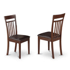 East West Furniture DUCA7-MAH-LC Dudley 7 Piece Set Consist of a Rectangle Dining Room Table and 6 Faux Leather Upholstered Kitchen Chairs, 36x60 Inch, Mahogany