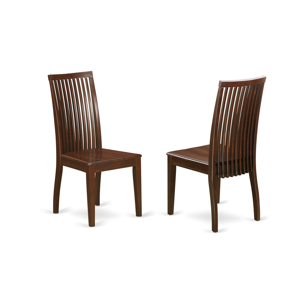 East West Furniture DUIP5-MAH-W Dudley 5 Piece Set Includes a Rectangle Dining Room Table and 4 Kitchen Chairs, 36x60 Inch, Mahogany