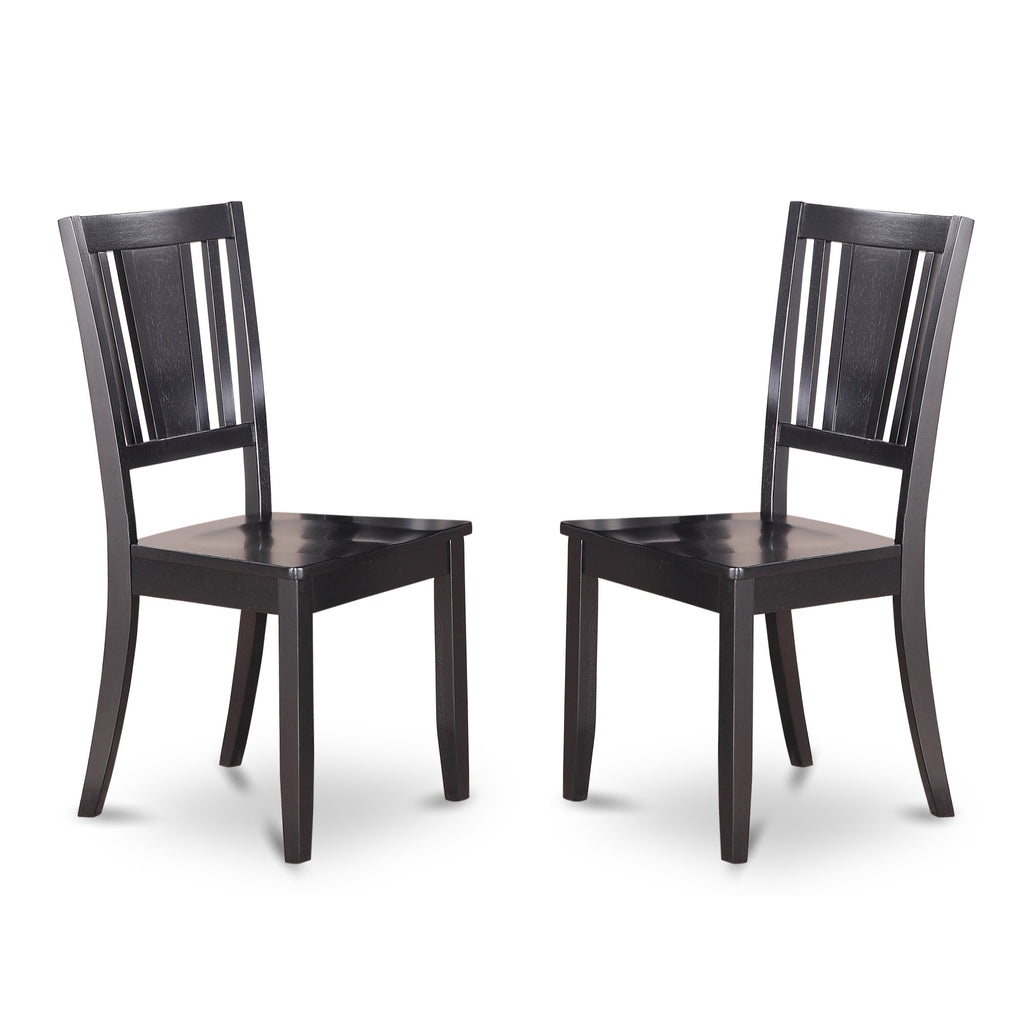 East West Furniture DULE6-BLK-W 6 Piece Dining Table Set Contains a Rectangle Dining Room Table and 4 Wooden Seat Chairs with a Bench, 36x60 Inch, Black