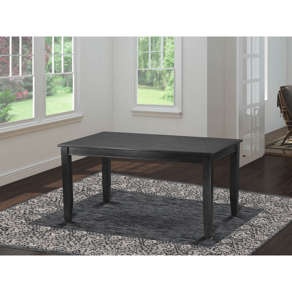 East West Furniture DUT-BLK-T Dudley Kitchen Table - a Rectangle Dining Table Top with Sturdy Legs, 36x60 Inch, Black