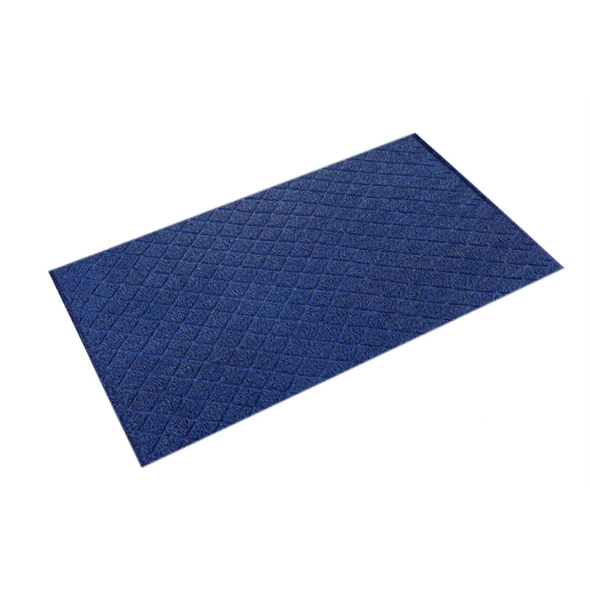Diamond-Deluxe Duet Medium-Duty Unbacked 4'x6' Crimped Black/Blue Scraper Mat