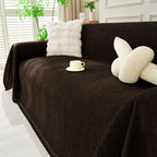Solid Color Chenille Sofa Throw Blanket, Soft & Plush Decorative Couch Throw Cover