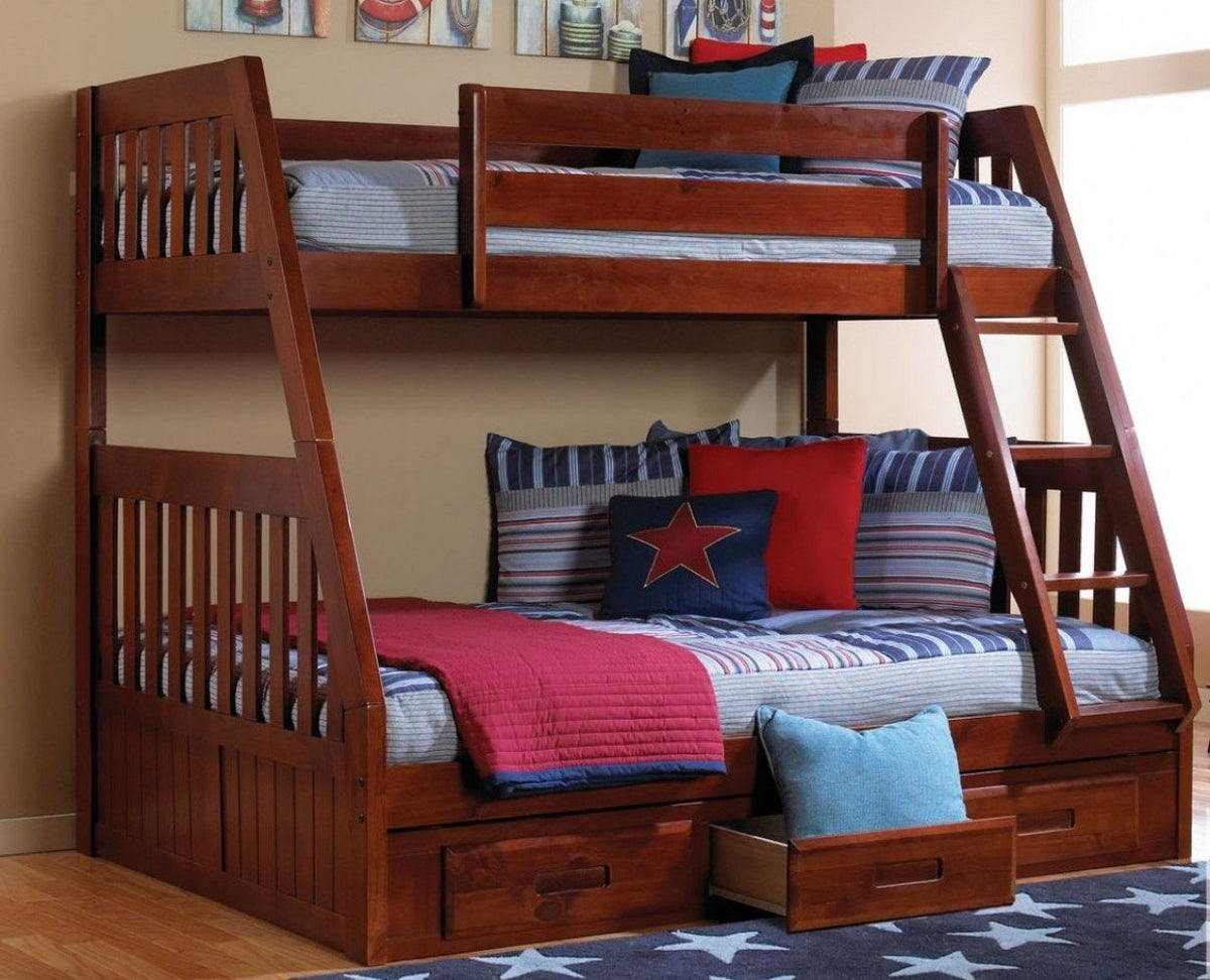 Donco Kids Twin Wooden Trundle Unit In Merlot