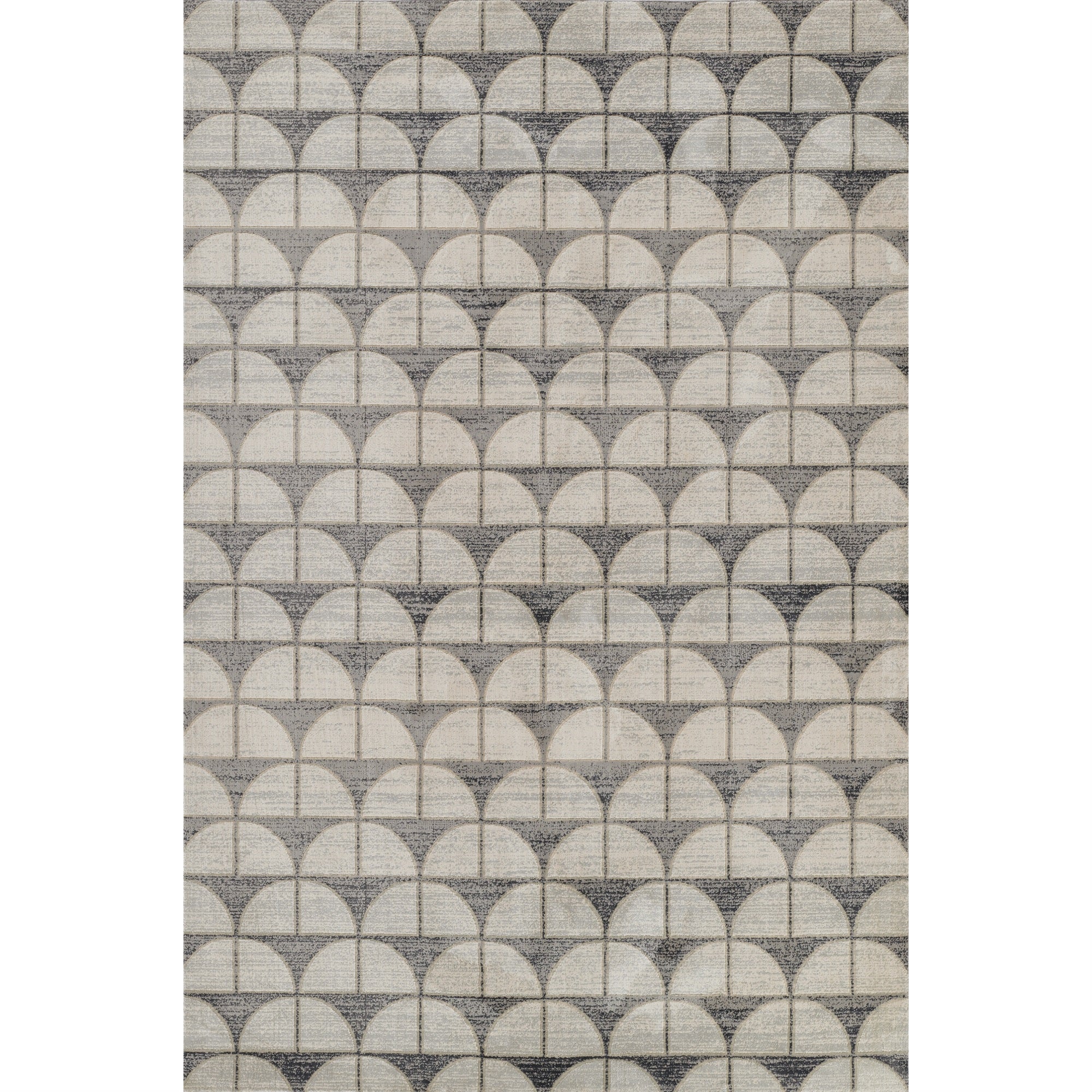 Momeni Edition Geometric Polyester Charcoal Area Rug, 110 x 210 Sized Rug for Entry Way, Bathroom, and Kitchen