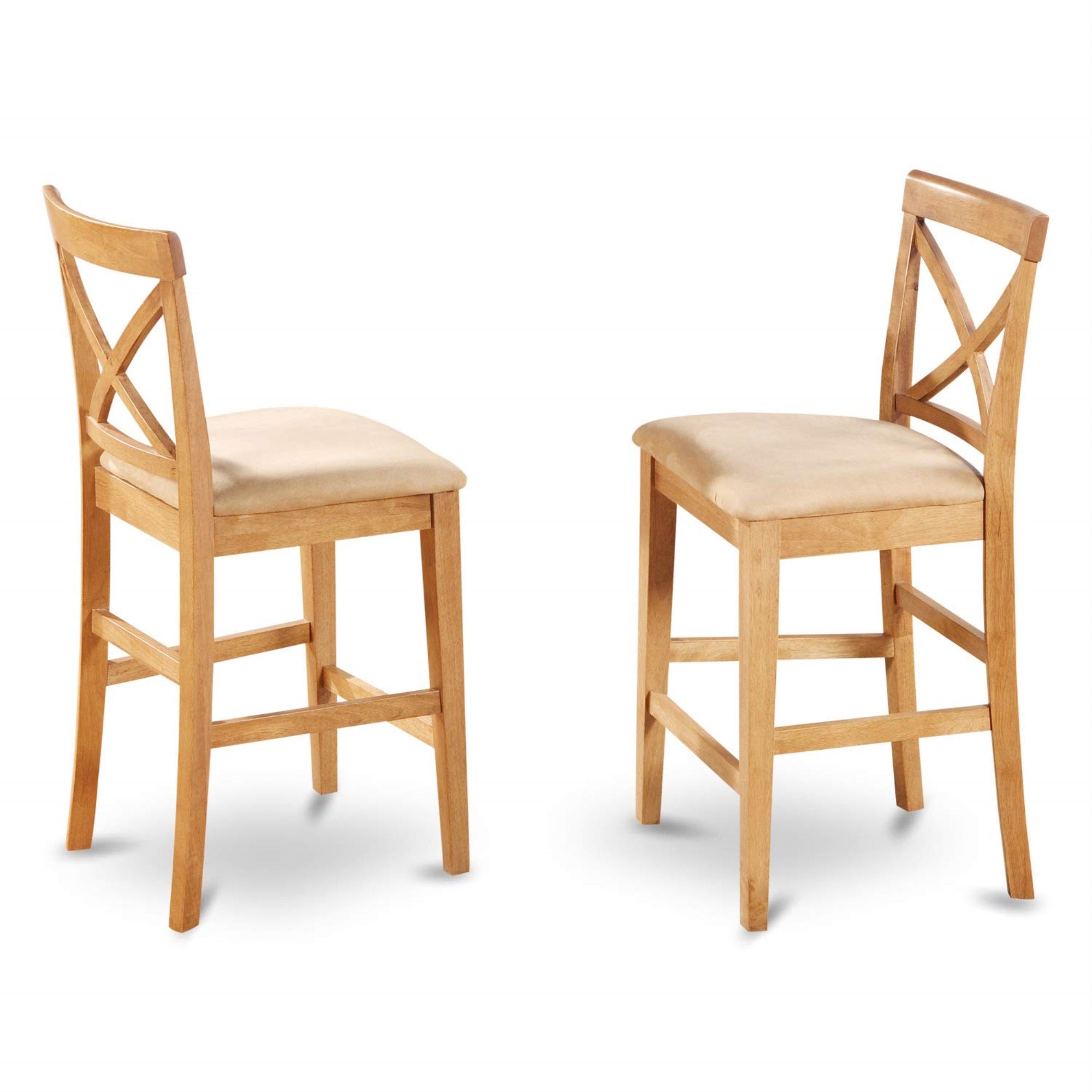 East West Furniture EDPB5-OAK-C 5 Piece Counter Height Dining Set Includes a Round Kitchen Table with Pedestal and 4 Linen Fabric Dining Room Chairs, 30x30 Inch, Oak