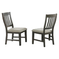 Sunset Trading Trestle Slat Back Upholstered Dining Side Chair | Set of 2 | Distressed Gray Wood