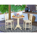 EDVN3-WHI-C 3 Pcpub Table set  high top Table and 2 dinette Chairs