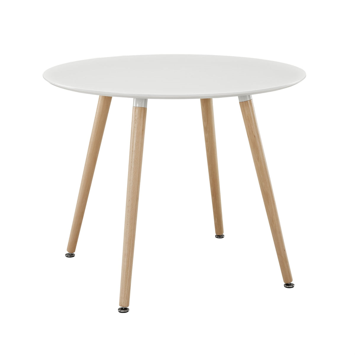 Track Circular Dining Table - Minimalist Design, Solid Beechwood Legs, Sleek Veneer Top - Perfect for Modern Dining Spaces - Set